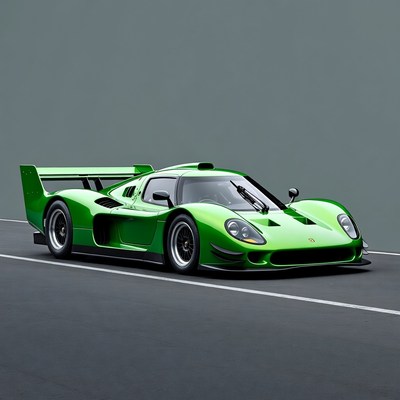 Green Porsche Spyder race car