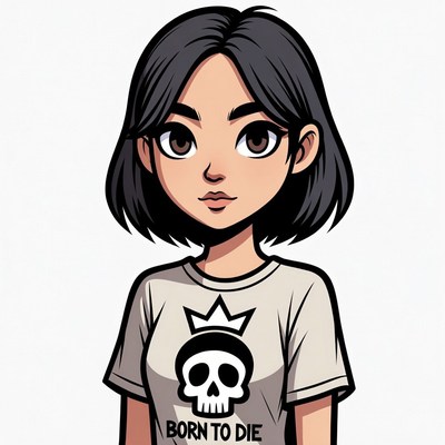 Asian girl in Born to Die t-shirt