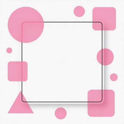 Pink Geometric Shapes Frame