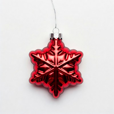 Red Snowflake Christmas Ornament