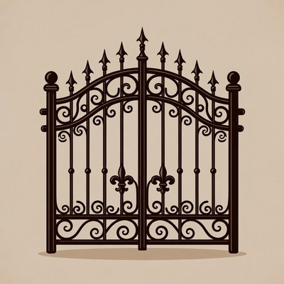Ornate Iron Gate Illustration