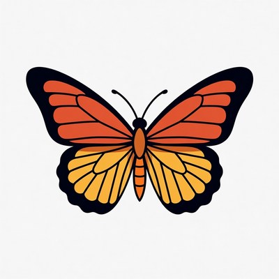 Orange and yellow butterfly illustration