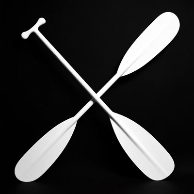 Crossed White Canoe Paddles