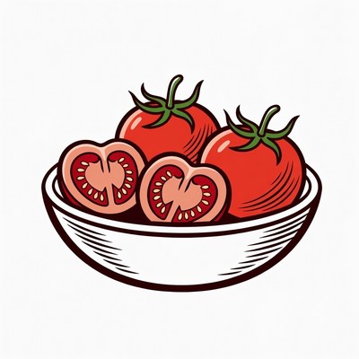 Fresh tomatoes in white bowl