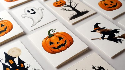 Halloween Clipart Cards Collage