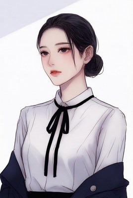 Asian woman in white blouse and navy blazer