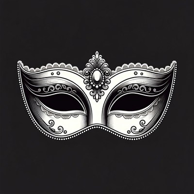 Elegant White Venetian Mask
