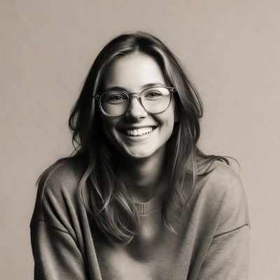 Smiling woman with glasses