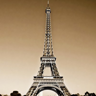 Eiffel Tower sepia tone