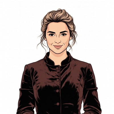 Smiling woman in maroon jacket
