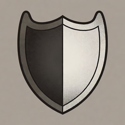Black and White Shield Icon
