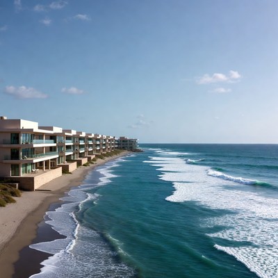 Luxury Beachfront Condos Along Ocean