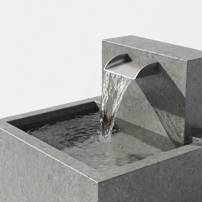 Modern Gray Stone Water Fountain