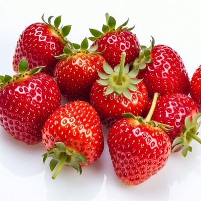 Fresh strawberries on white background
