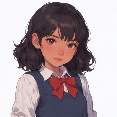 Anime girl in school uniform