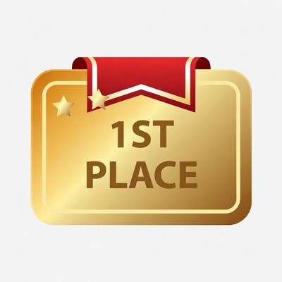 Gold 1st Place Ribbon Badge