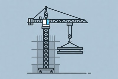 Tower Crane Lifting Steel Beam