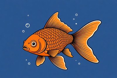 Orange Goldfish Swimming in Blue Water