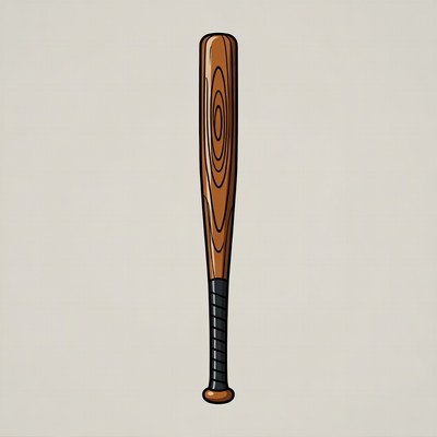 Wooden Baseball Bat Illustration
