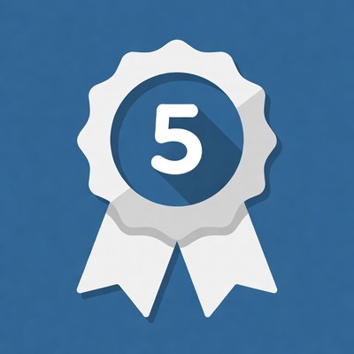 Blue 5th Place Ribbon Icon