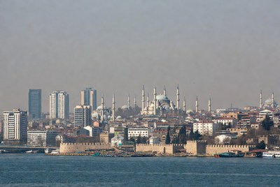 Istanbul Skyline with Mosques and City Walls