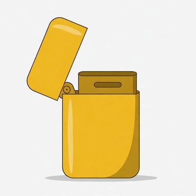 Open Yellow Zippo Lighter