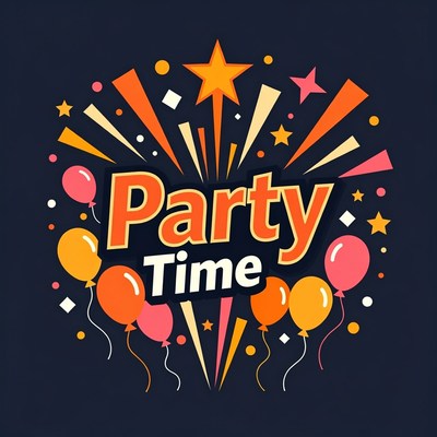 Party Time Balloons and Stars