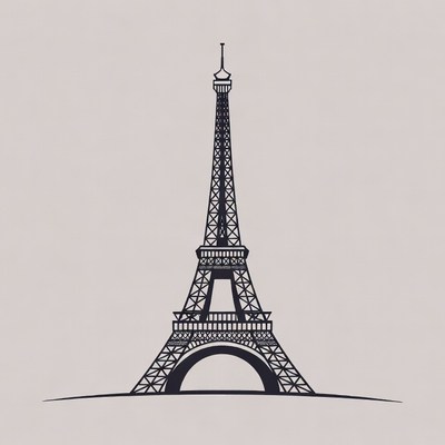Eiffel Tower silhouette illustration