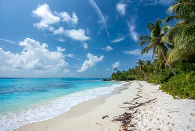Tropical beach with turquoise water