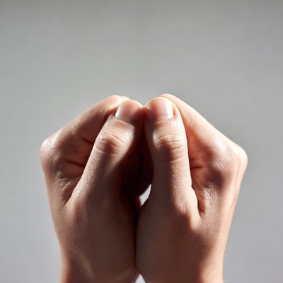 Two hands pressed together