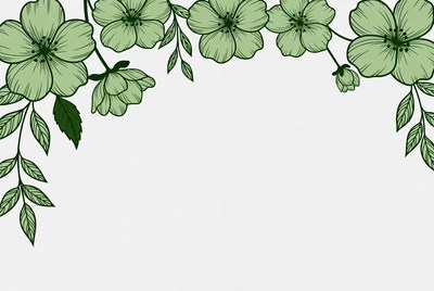 Green Floral Vine Border Illustration