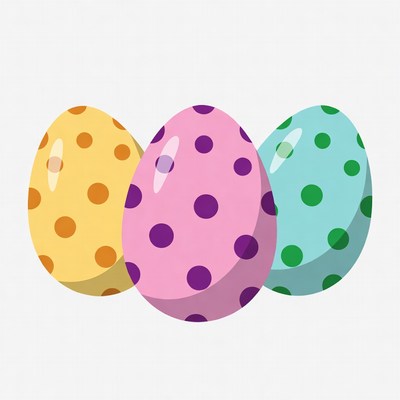 Three Polka Dot Easter Eggs