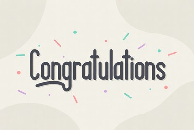 Congratulations Text with Confetti