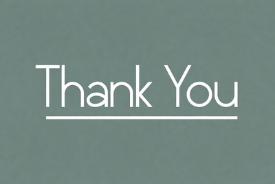 Thank You Text on Green Background