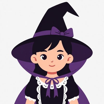 Cute girl in witch costume