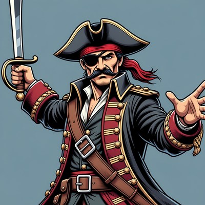 Pirate holding sword