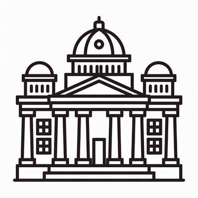 Line Art Capitol Building Illustration