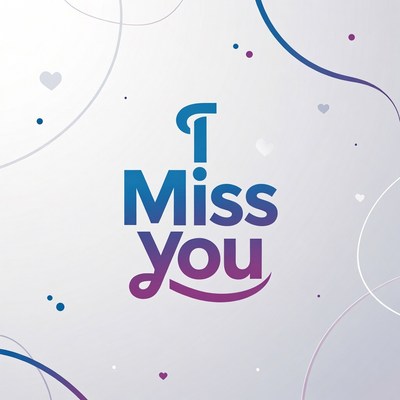 I Miss You Text Illustration