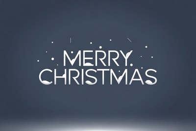 Merry Christmas Text with Snowflakes