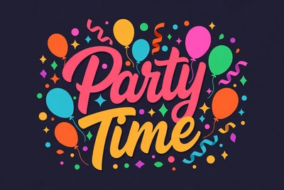 Party Time Balloons Illustration