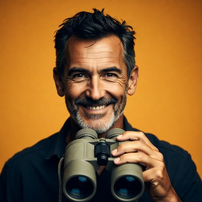 Man holding binoculars