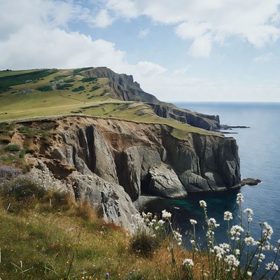 Cliff edge overlooking ocean