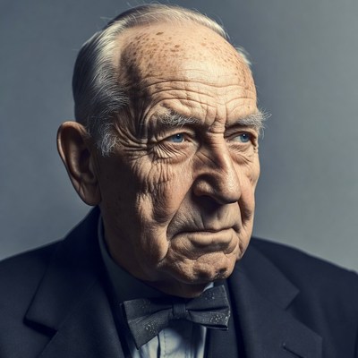 Elderly man in tuxedo and bow tie