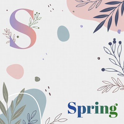 Spring Text with Floral Elements