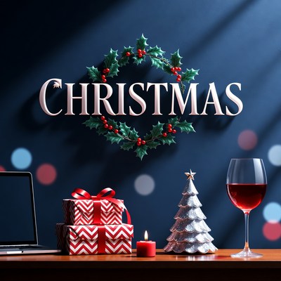 Christmas Gifts Laptop Holly Wreath