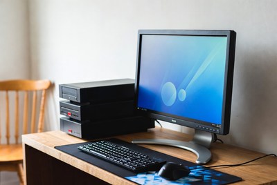 Gaming PC setup with monitor and keyboard