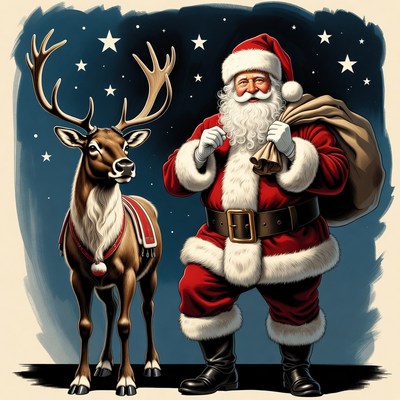 Santa Claus with Reindeer