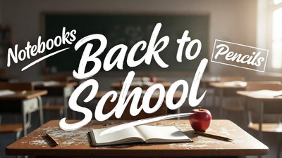 Back to School Notebooks Pencils