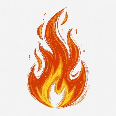 Fiery flame illustration