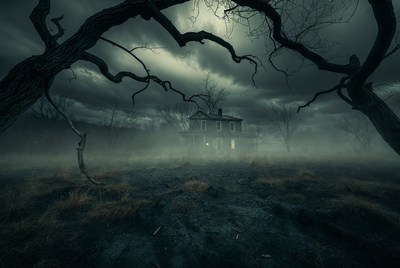 Haunted House in Foggy Night